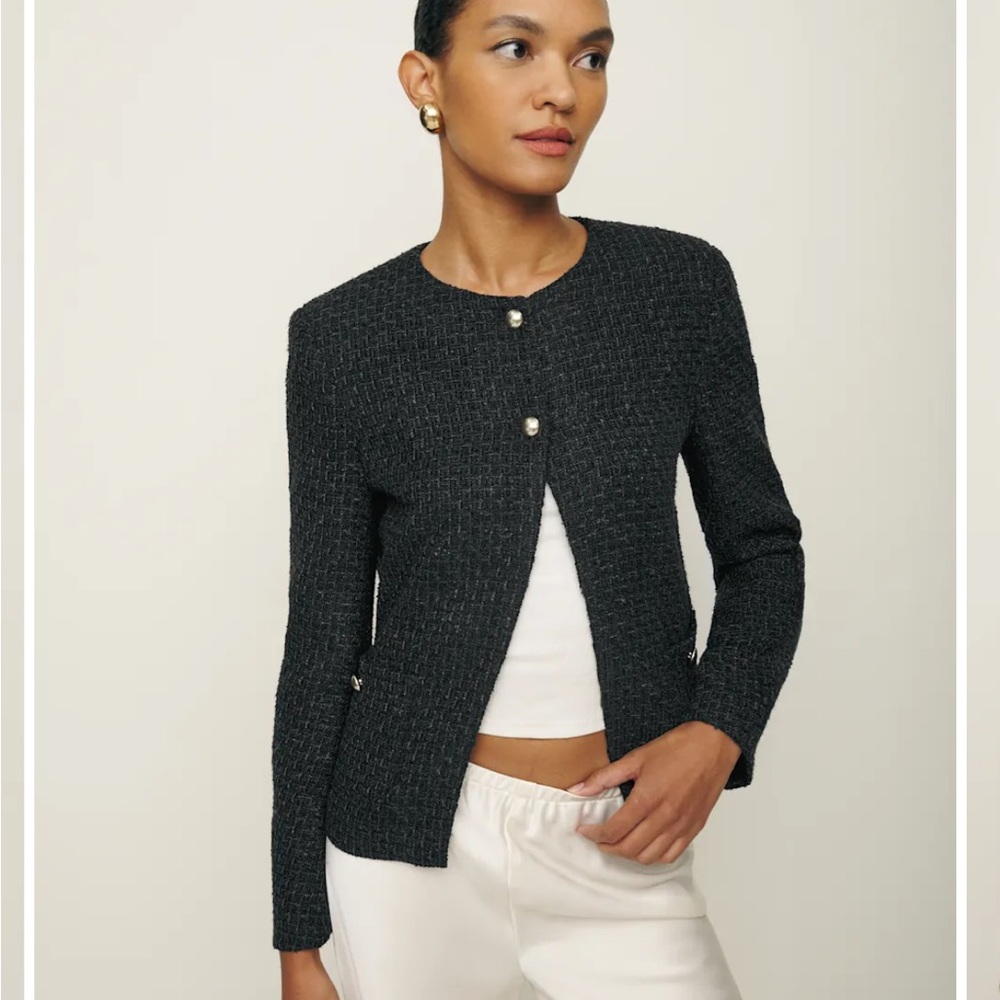 NWT Reformation Poppy Jacket Black - Size XS